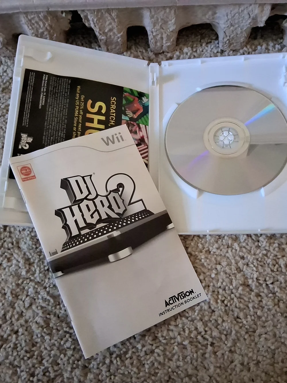 Nintendo Wii DJ Hero 2 Turntable Bundle in Original Box w/Instructions + CD Game